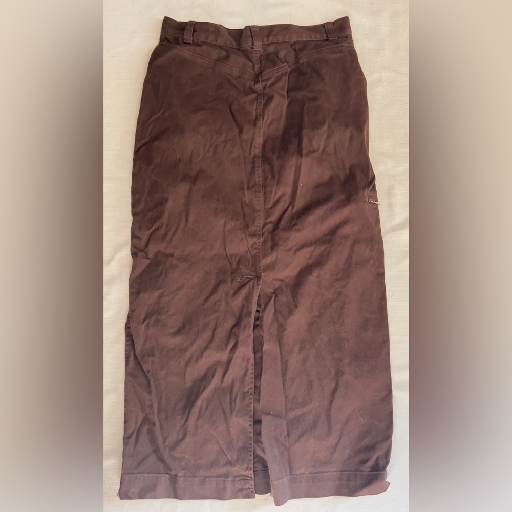 Talbots Y2K Dark Brown Skirt With Pockets Size 12 - Picture 2 of 8